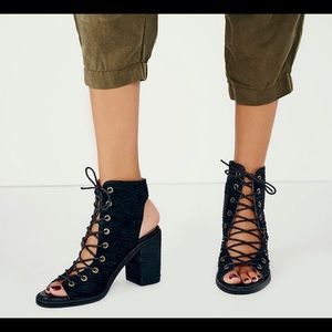 Jeffery Campbell x Free people lace up black shoes